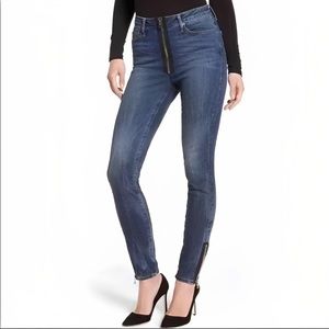 86- Good American Good Waist Exposed Zipper Skinny Jeans